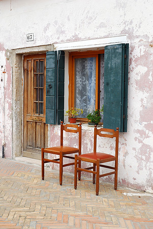 Two Chairs & Green Shutters