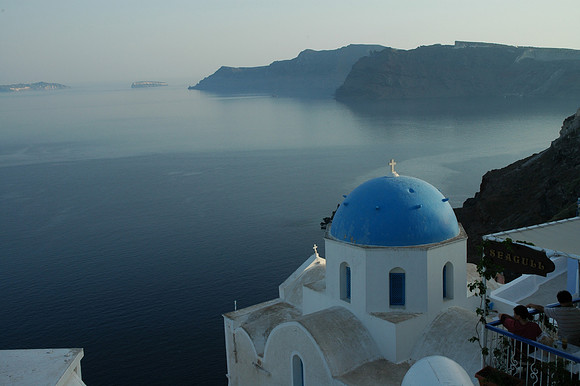 Blue Dome & Shimmering Sea