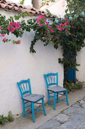 Bougainvillea & Blue Chairs