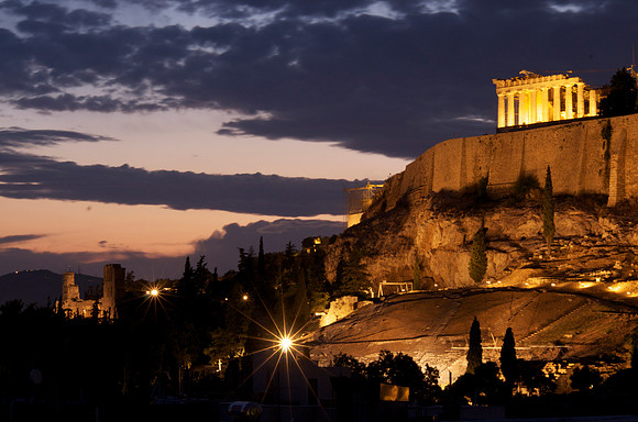 Parthenon & Theatre of Dionysus at Dusk