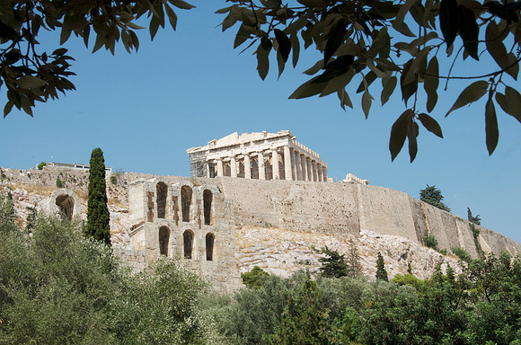 Parthenon through the Trees