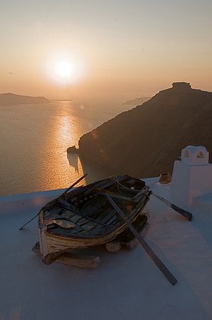 Rooftop Boat at Sunset