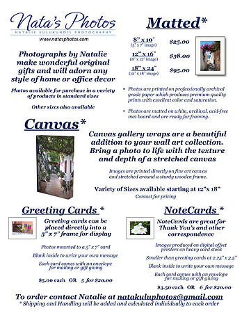 Natalie Kulukundis Photography - Order Form
