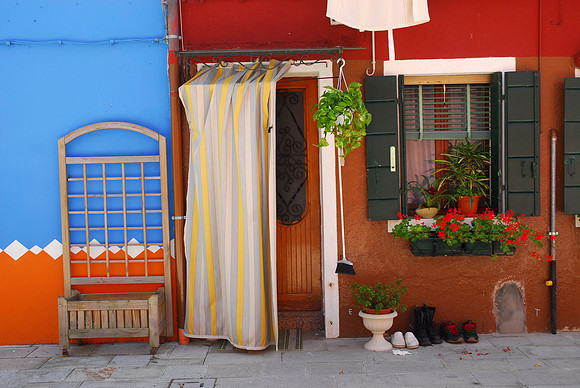 Burano Brown, Blue & Orange